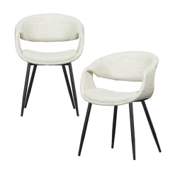 WOOOD Eetkamerstoelen|Yossi Eetkamerstoel naturel met metalen poot zwart