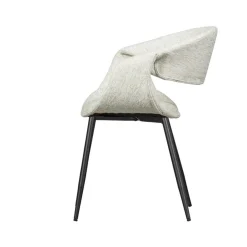 WOOOD Eetkamerstoelen|Yossi Eetkamerstoel naturel met metalen poot zwart