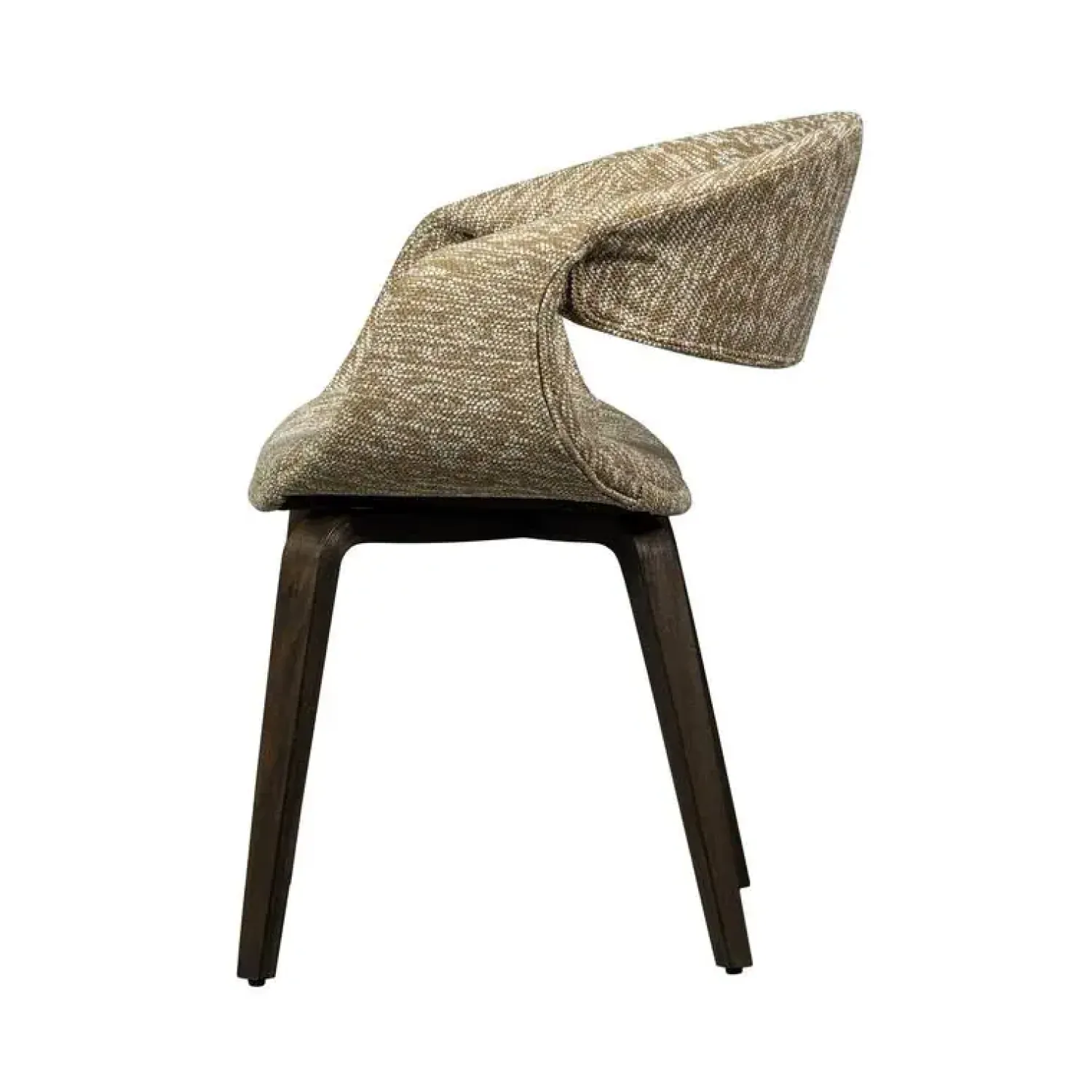 WOOOD Eetkamerstoelen|Yossi Eetkamerstoel zand met houten poot donkerbruin