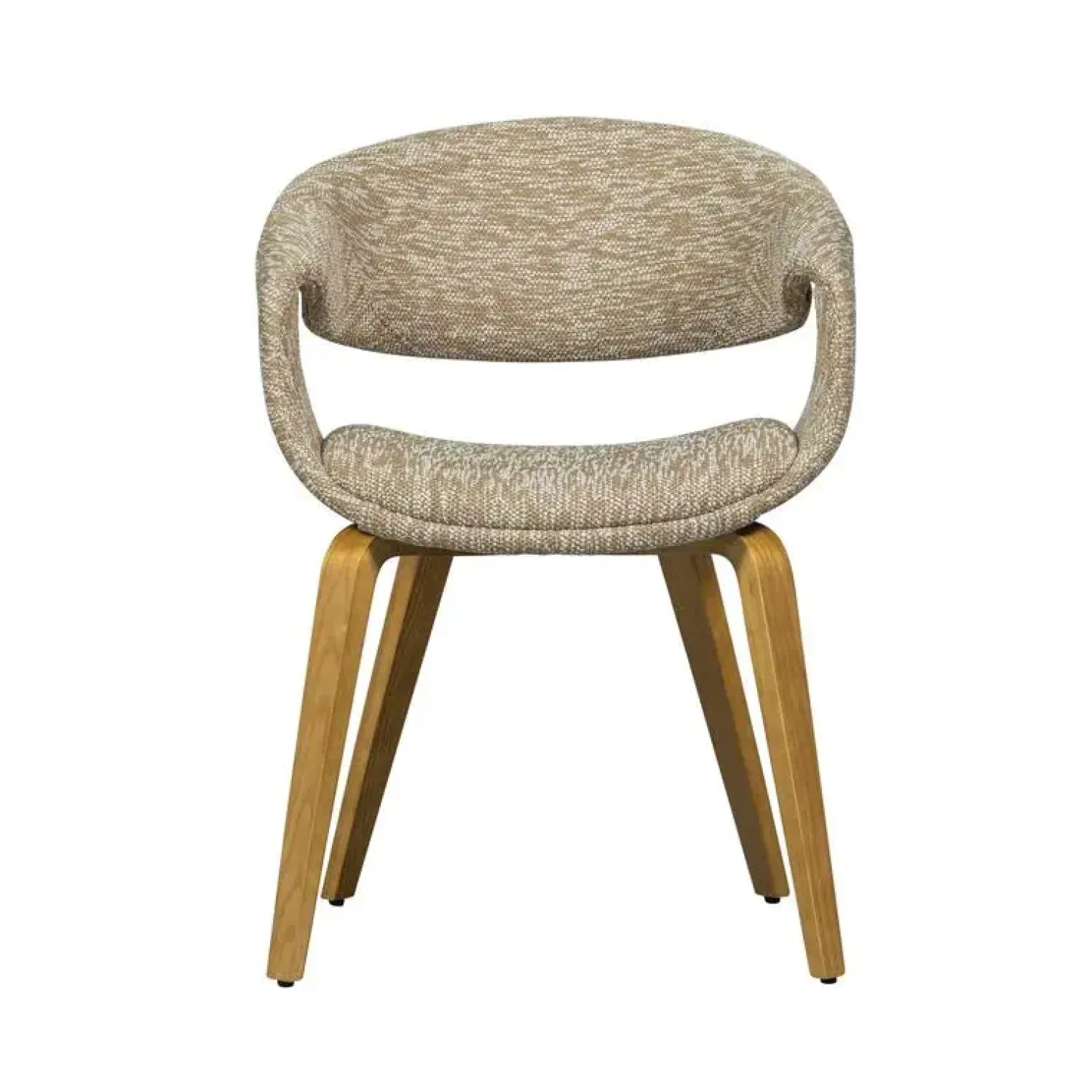 WOOOD Eetkamerstoelen|Yossi Eetkamerstoel zand met houten poot naturel