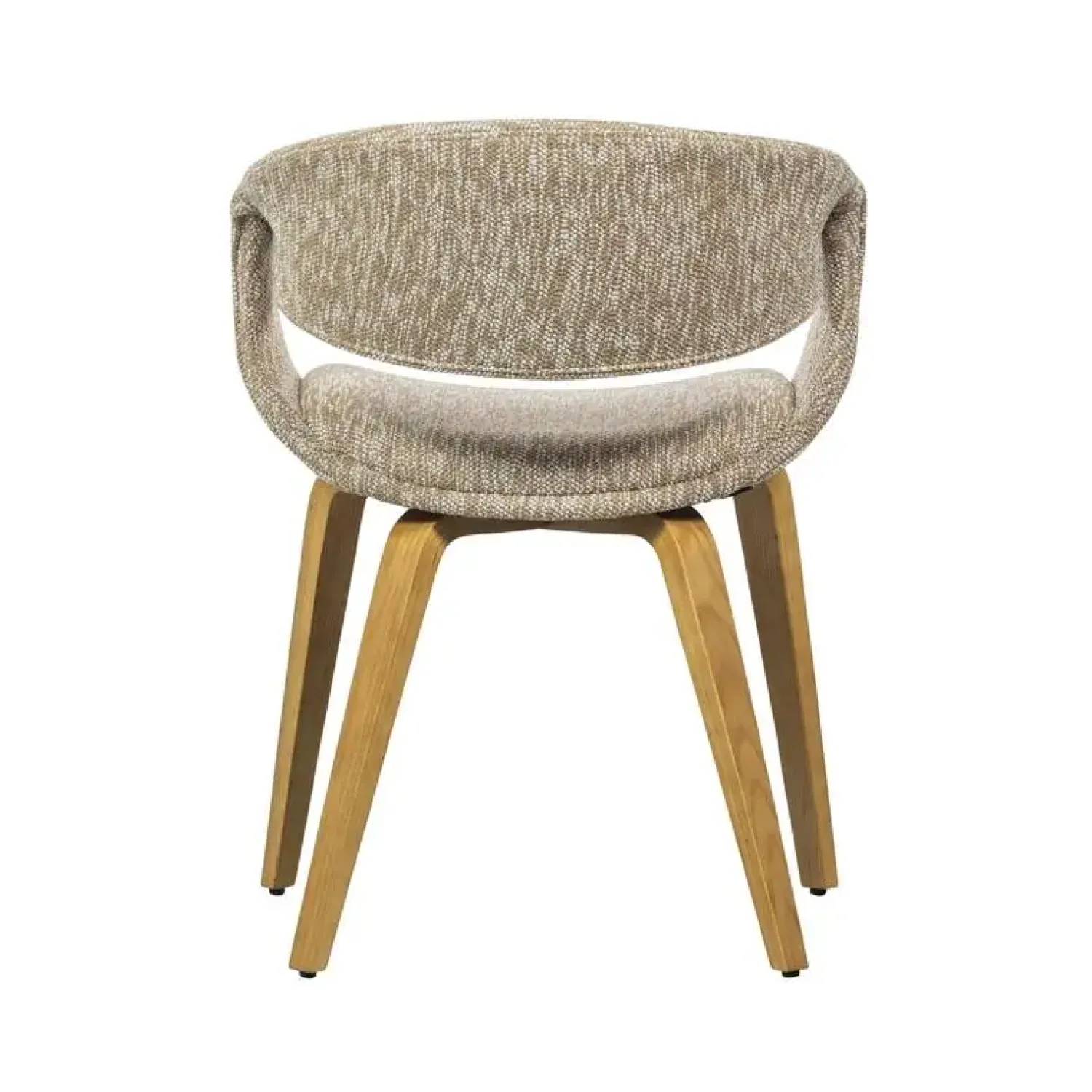 WOOOD Eetkamerstoelen|Yossi Eetkamerstoel zand met houten poot naturel