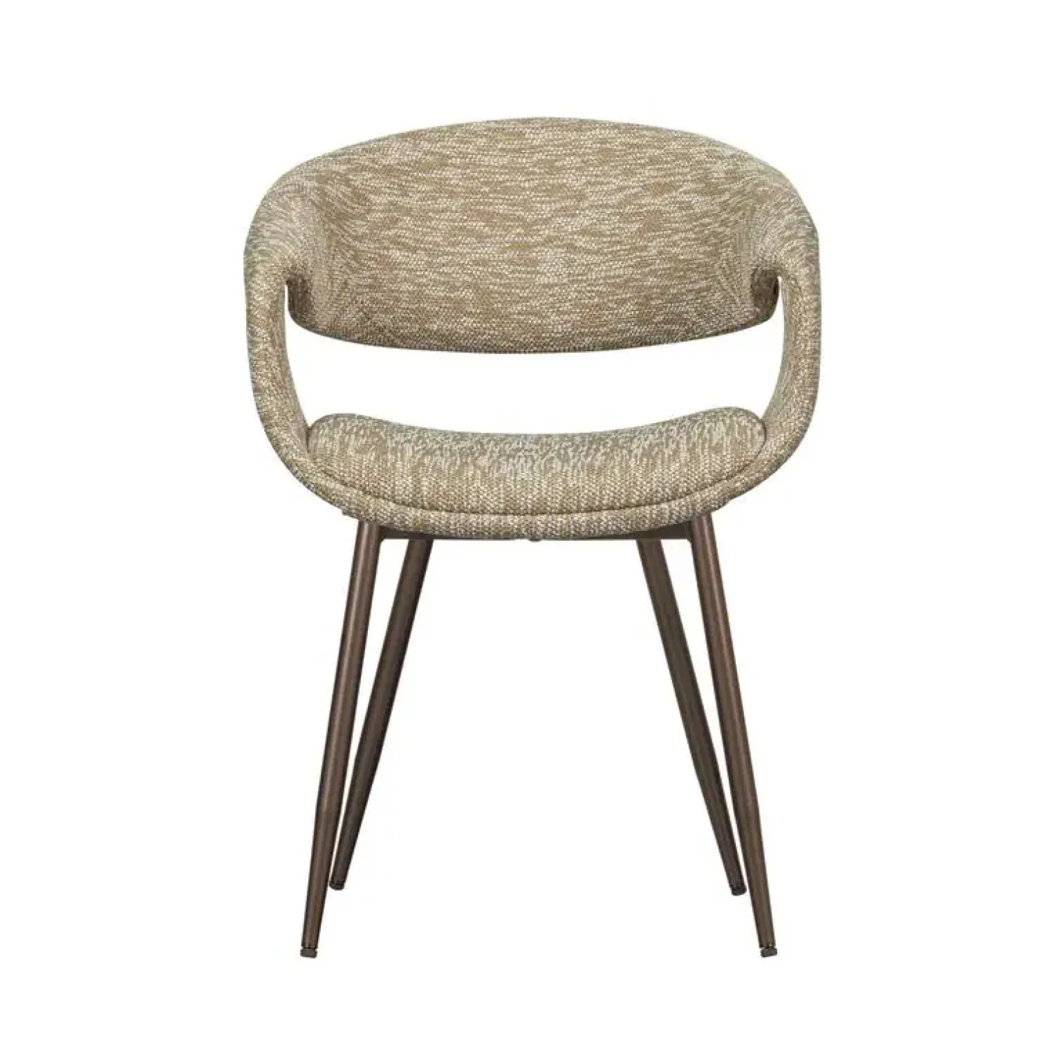 WOOOD Eetkamerstoelen|Yossi Eetkamerstoel zand met metalen poot koper