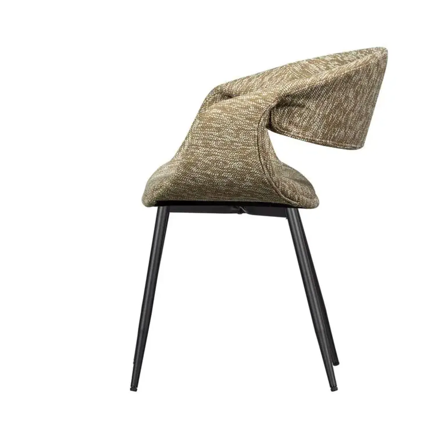 WOOOD Eetkamerstoelen|Yossi Eetkamerstoel zand met metalen poot zwart