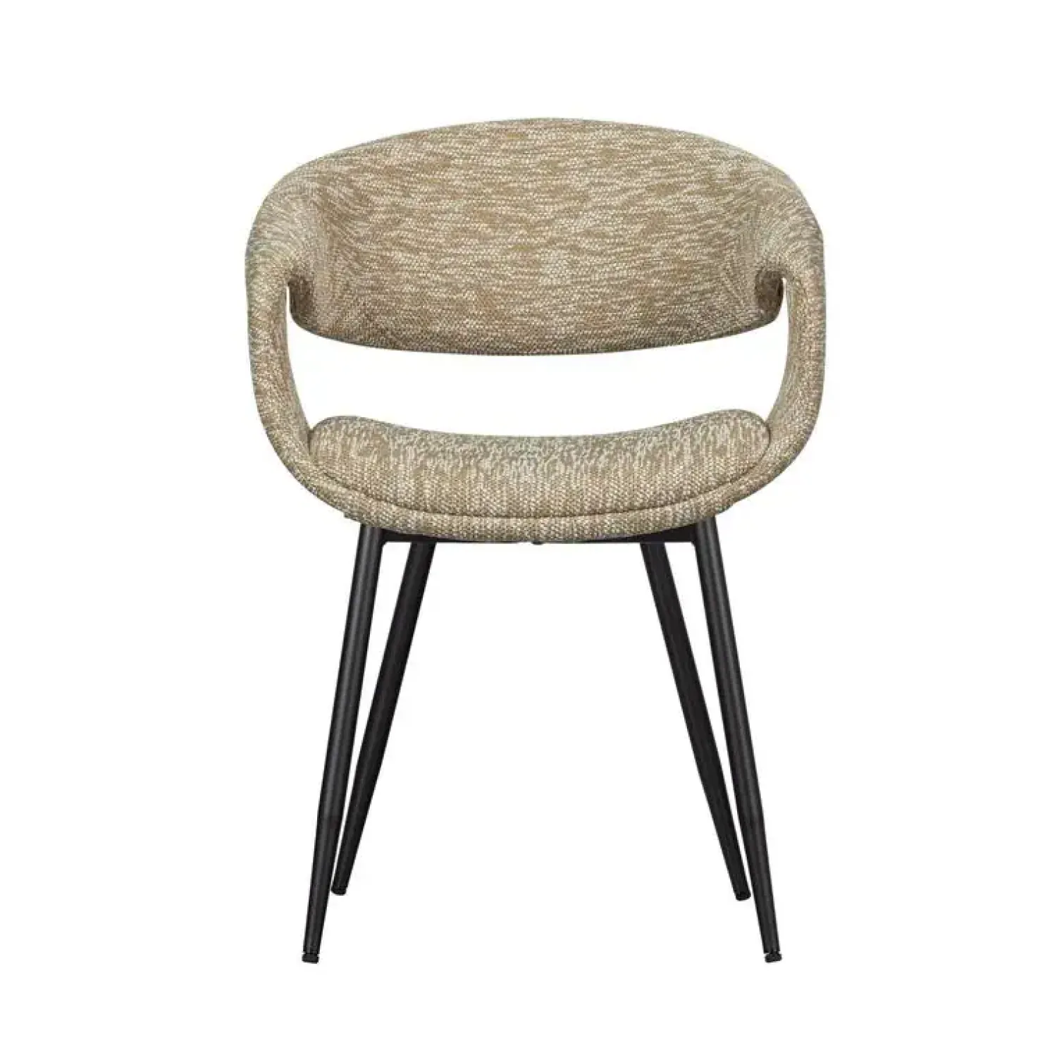 WOOOD Eetkamerstoelen|Yossi Eetkamerstoel zand met metalen poot zwart