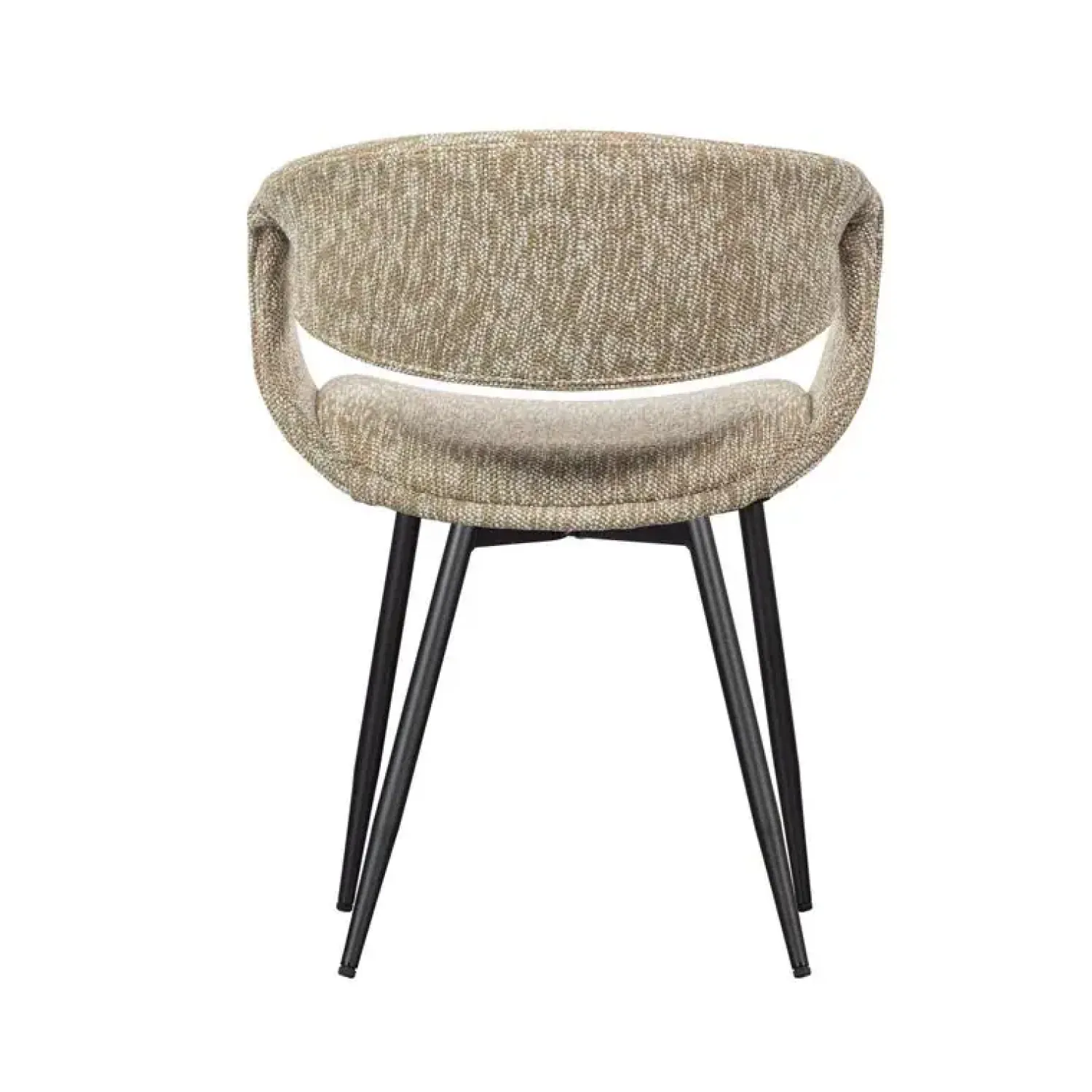 WOOOD Eetkamerstoelen|Yossi Eetkamerstoel zand met metalen poot zwart