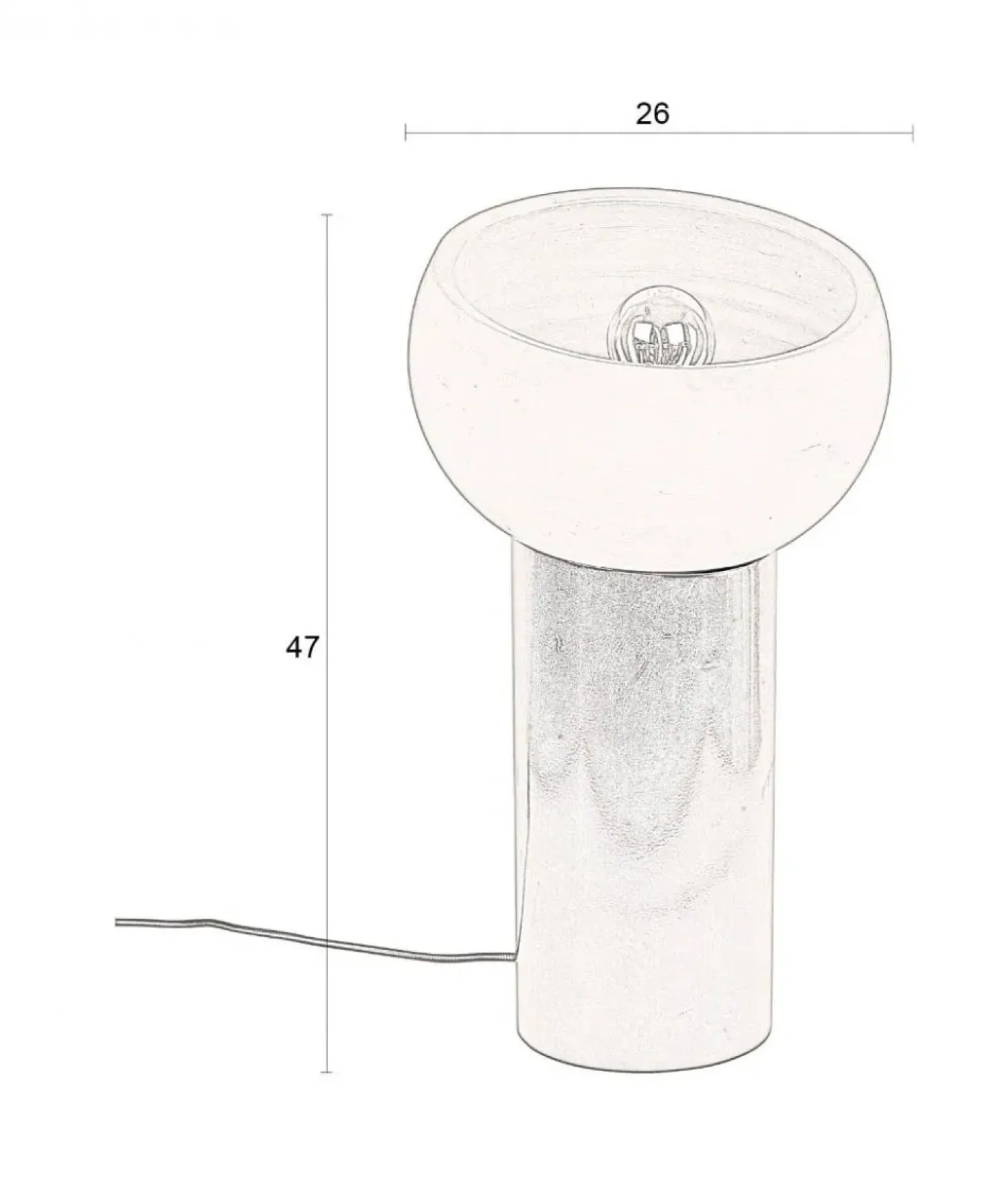 Dutchbone Bureaulampen|Tafellampen|Zahra 1-lichts Tafellamp Medium