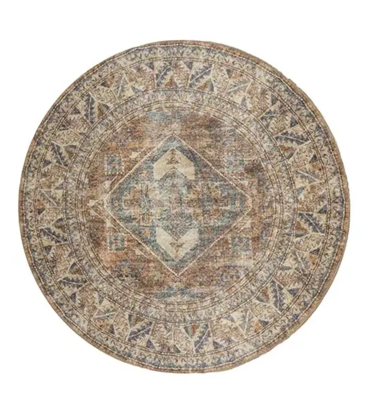 Decor 88 Vloerkleden|Zareen vloerkleed vintage rond blauw