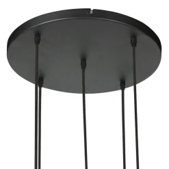 Steinmex Hanglampen|Glazen Hanglamp|Zavi 5-lichts Getrapte Hanglamp Smoke Bol
