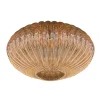 Steinmex Hanglampen|Glazen Hanglamp|Zavi 5-lichts Hanglamp Geribbeld Amberglas