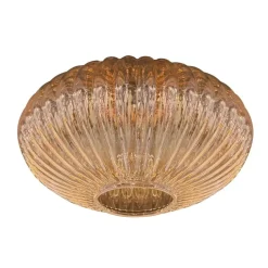 Steinmex Hanglampen|Glazen Hanglamp|Zavi 5-lichts Hanglamp Geribbeld Amberglas