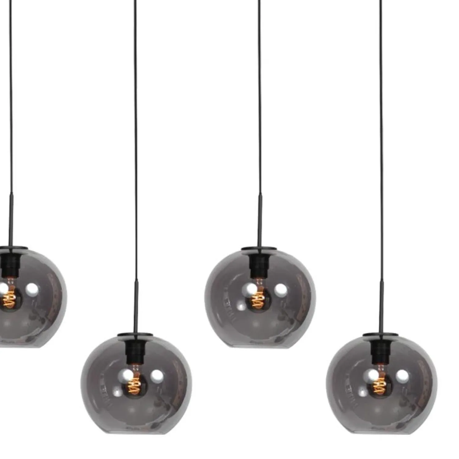 Trading Lighting Hanglampen|Glazen Hanglamp|Zavi 5-lichts Hanglamp Smoke Bol