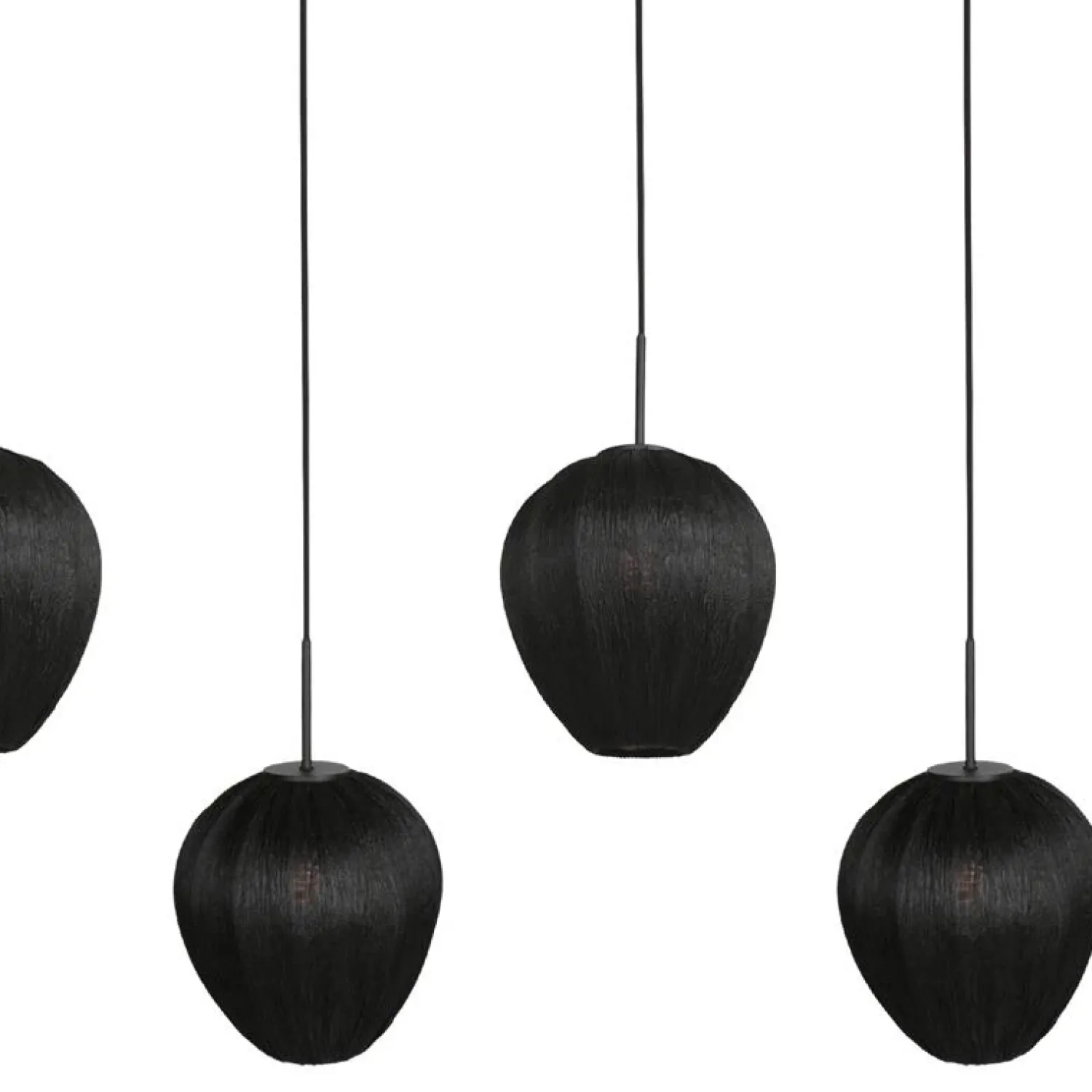 Steinmex Hanglampen|Zavi 5-lichts Hanglamp Zwart Stof