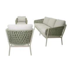 Lesli Living Loungeset|Zaya Loungeset groen/beige