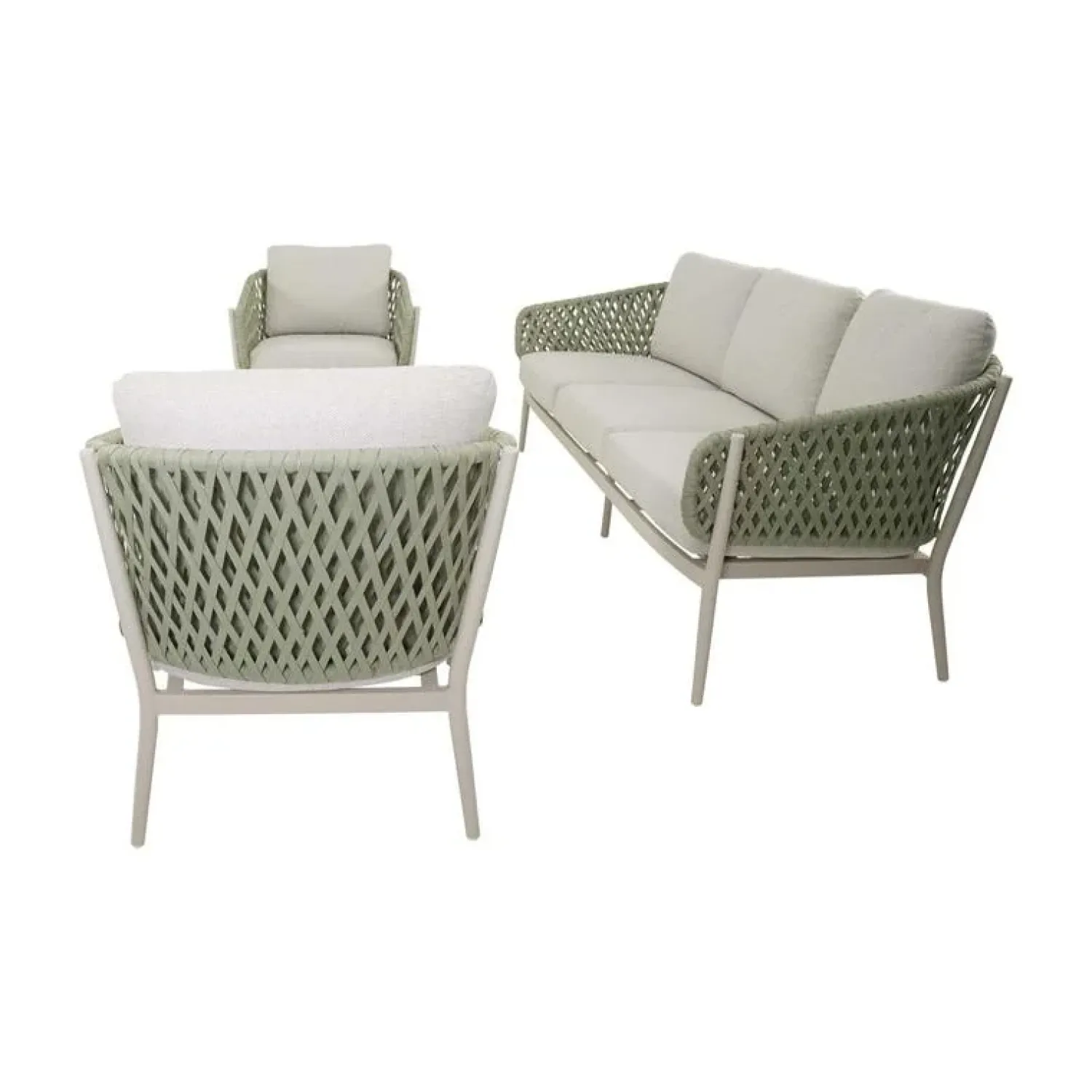 Lesli Living Loungeset|Zaya Loungeset groen/beige