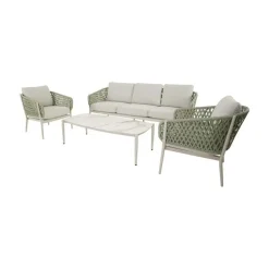 Lesli Living Loungeset|Zaya Loungeset groen/beige