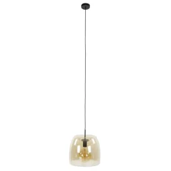 Kalfort Hanglampen|Glazen Hanglamp|Zeldana 1-lichts Hanglamp Amber glas
