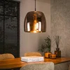 Kalfort Hanglampen|Glazen Hanglamp|Zeldana 1-lichts Hanglamp Koper glas