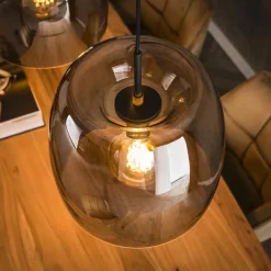 Kalfort Hanglampen|Glazen Hanglamp|Zeldana 3-lichts Hanglamp Smoke glas