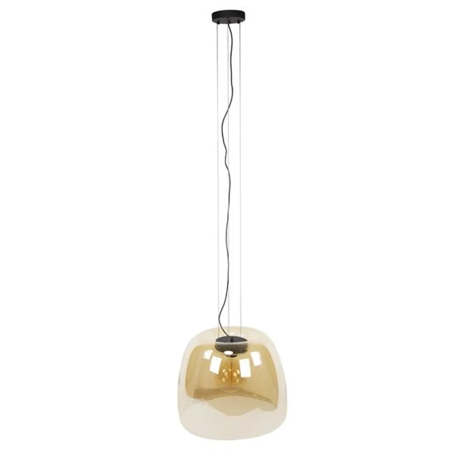 Kalfort Hanglampen|Glazen Hanglamp|Zeldana 1-lichts Hanglamp XL Amberglas