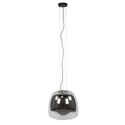 Steinmex Hanglampen|Glazen Hanglamp|Zeldana 1-lichts Hanglamp XL Smoke Glas