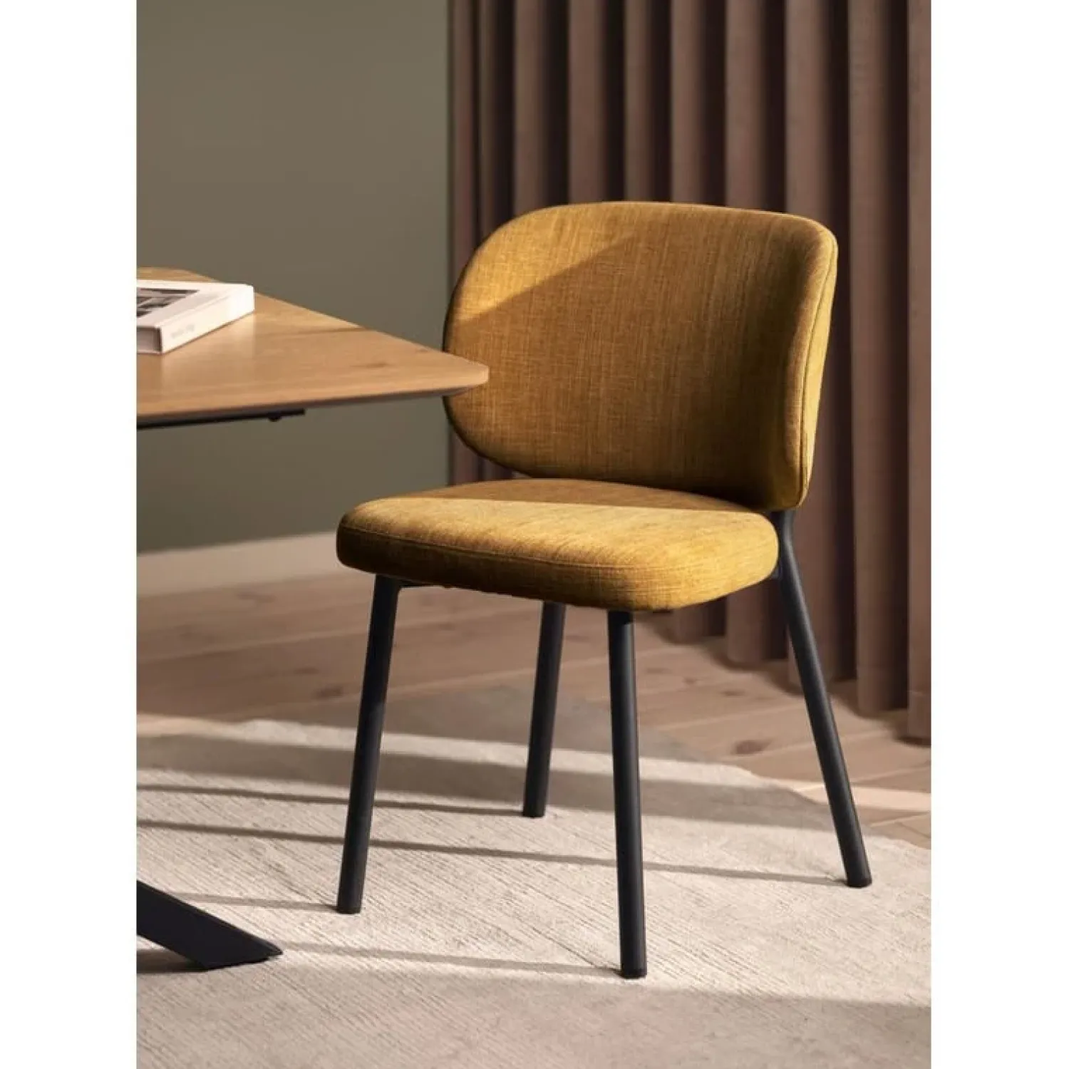 LykkeHome Eetkamerstoelen|Zoey Eetkamerstoel mosterd
