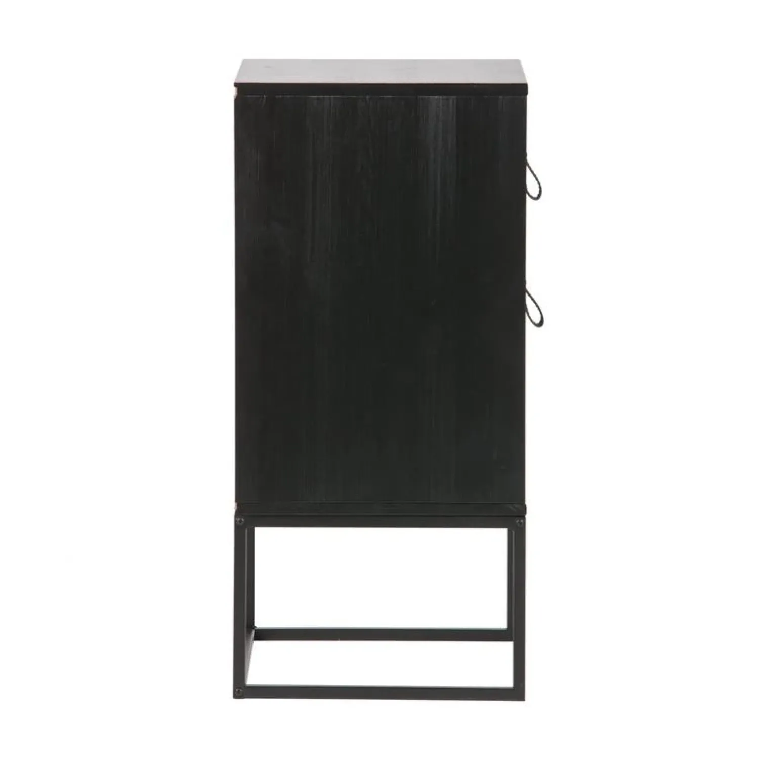 WOOOD Nachtkastjes|Industriele Kasten|Zola Nachtkastje met Lade en Deur Zwart 40cm