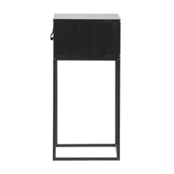 WOOOD Nachtkastjes|Industriele Kasten|Zola Nachtkastje met Lade Zwart 40cm