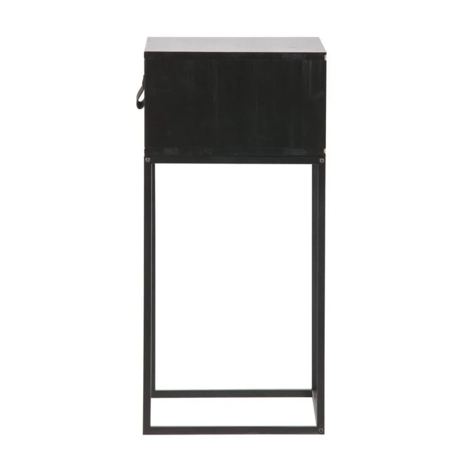 WOOOD Nachtkastjes|Industriele Kasten|Zola Nachtkastje met Lade Zwart 40cm
