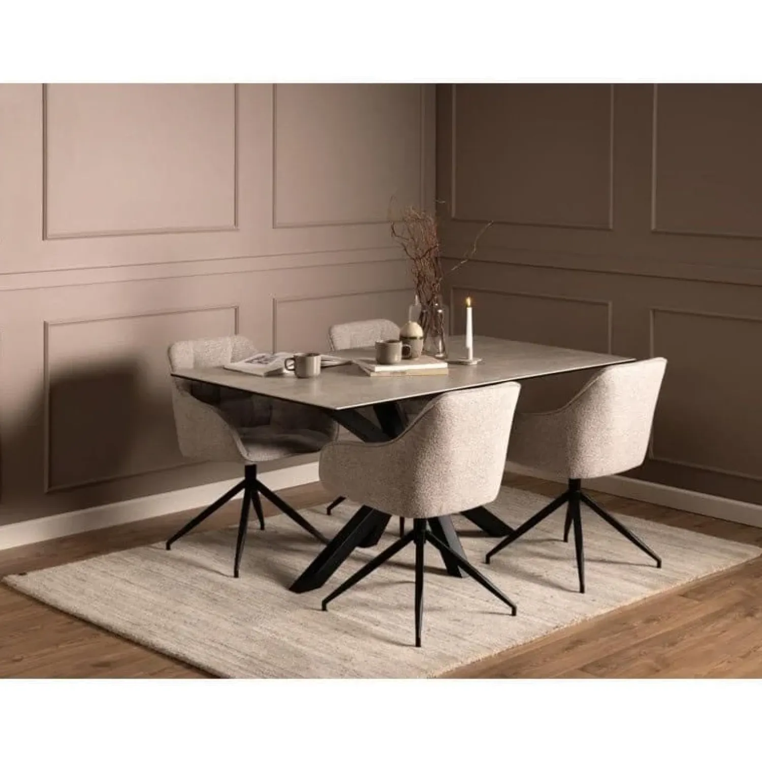 Nordhavn Eettafels|Zuvio Eettafel Grijs Keramiek 160cm