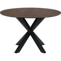 Nordhavn Eettafels|Zuvio Eettafel Rond Bruin Keramiek 120cm