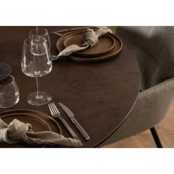 Nordhavn Eettafels|Zuvio Eettafel Rond Bruin Keramiek 120cm