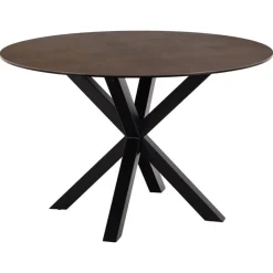 Nordhavn Eettafels|Zuvio Eettafel Rond Bruin Keramiek 120cm