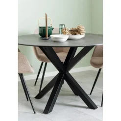 Nordhavn Eettafels|Zuvio Eettafel Rond Zwart Keramiek 120cm