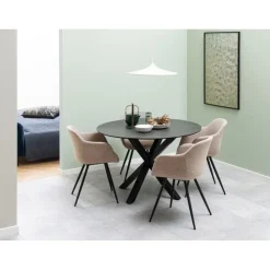 Nordhavn Eettafels|Zuvio Eettafel Rond Zwart Keramiek 120cm