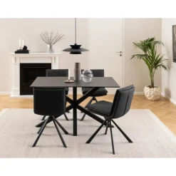 Nordhavn Eettafels|Zuvio Eettafel Zwart Keramiek 135cm