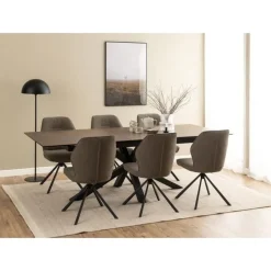 Nordhavn Eettafels|Zuvio Uitschuifbare Eettafel Bruin Keramiek 240cm
