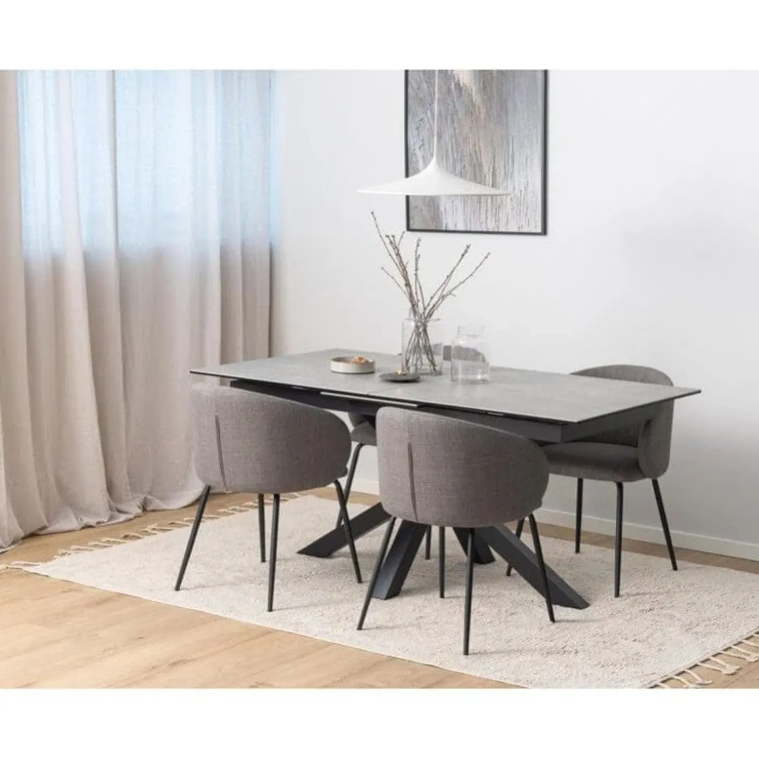 Nordhavn Eettafels|Zuvio Uitschuifbare Eettafel Grijs Keramiek 210cm