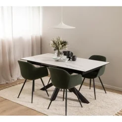 Nordhavn Eettafels|Zuvio Uitschuifbare Eettafel Wit Keramiek 210cm