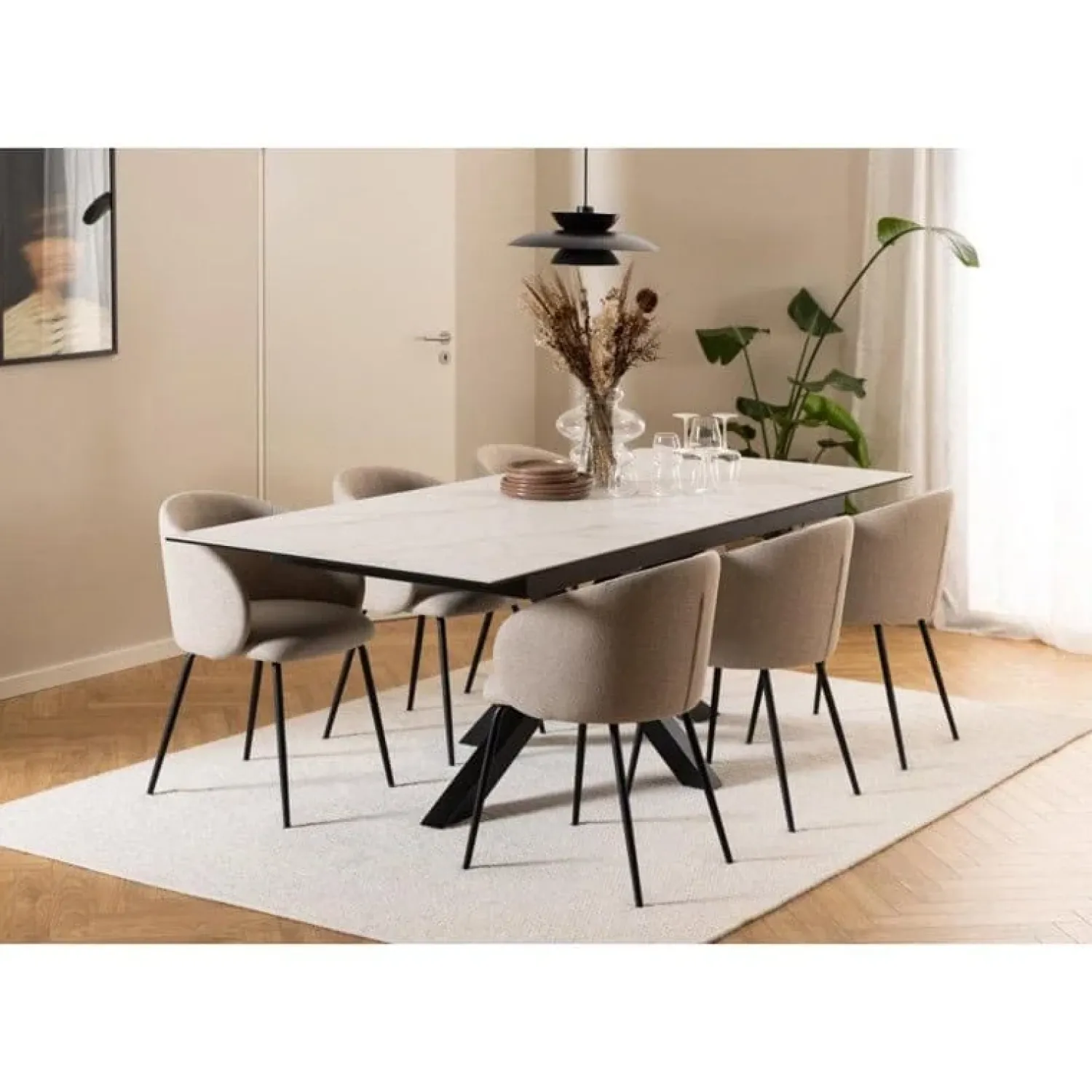 Nordhavn Eettafels|Zuvio Uitschuifbare Eettafel Wit Keramiek 240cm