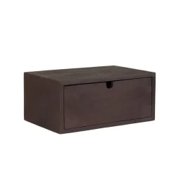 Label51 Nachtkastjes|Industriele Kasten|Zwevend Nachtkastje Hover Espresso Mangohout 45cm