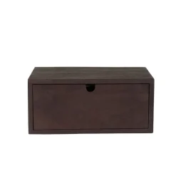 Label51 Nachtkastjes|Industriele Kasten|Zwevend Nachtkastje Hover Espresso Mangohout 45cm