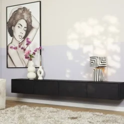 Furndea Industriele Kasten|Tv Meubels|Zwevend Tv meubel Melanie Zwart 240cm
