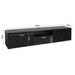 Furndea Industriele Kasten|Tv Meubels|Zwevend Tv meubel Scandi 160 cm